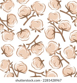 Cotton pattern background set. Collection cotton icons. Vector