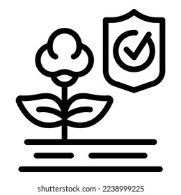 Cotton plant control icon outline vector. Digital future. Sensor data