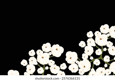 Cotton plant displaying fluffy white flowers against a vibrant green backdrop