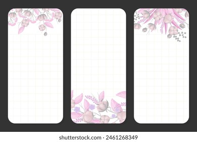 Cotton Plant Empty Note and Reminder Card Design Vector Template