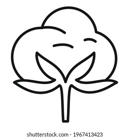 Cotton plant icon. Outline Cotton plant vector icon for web design isolated on white background