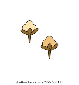 cotton plant vector type icon