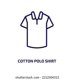 cotton polo shirt icon from clothes collection. Thin linear cotton polo shirt, cotton, top outline icon isolated on white background. Line vector cotton polo shirt sign, symbol for web and mobile