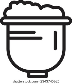 Icono de esquema de procesamiento de ollas de algodón