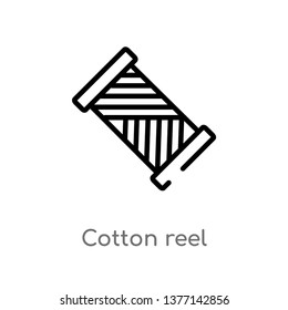 cotton reel vector line icon. Simple element illustration. cotton reel outline icon from sew concept. Can be used for web and mobile