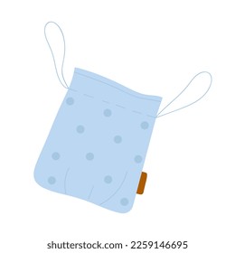 Cotton reusable bag. Zero waste, eco friendly products, organic items vector illustration