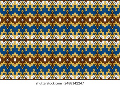 Textura de punto de argyle de algodón rombo Vector geométrico sin costuras. Alfombra de tejido de punto estampado. Patrón de punto sin costuras de invierno.