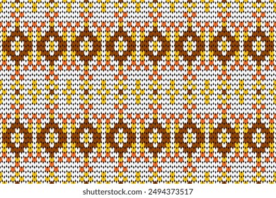 Cotton rhombus argyle knit texture geometric vector seamless. Rug knitwear fabric print. Winter seamless knitted pattern.