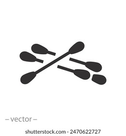 cotton rod icon, ear sticks, otorhinolaryngology hygiene, flat symbol on white background - vector illustration