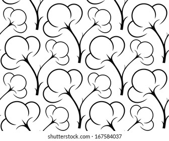 Cotton. Seamless pattern. Vector illustration