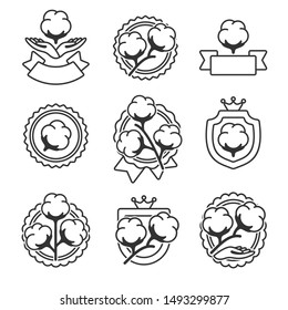 Cotton set. Collection icon cotton. Vector