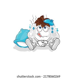 the cotton sick vector. cartoon character