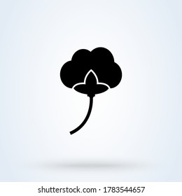 Baumwollzeichen-Symbol. Vektorgrafik Einfache moderne Design-Illustration.