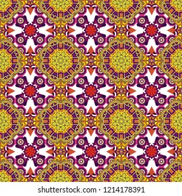 Cotton or silk headscarf, kerchief square pattern design, oriental style in green, purple and white colors. Vector seamless bandana print with paisley ornament.