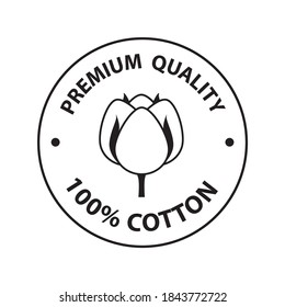 Cotton simple icon. Premium quality, 100% pure cotton label.