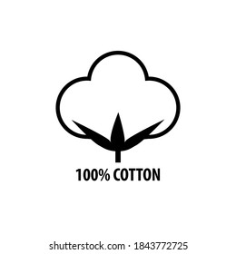 Cotton simple icon. Premium quality, 100% pure cotton label.