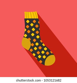 Cotton sock icon. Flat illustration of cotton sock vector icon for web