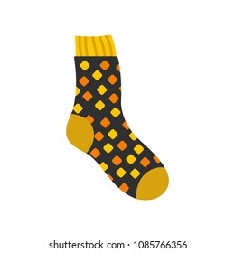 Cotton sock icon. Flat illustration of cotton sock vector icon for web