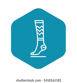 Cotton sock icon. Outline cotton sock vector icon for web design isolated on white background