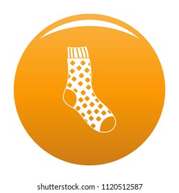 Cotton sock icon. Simple illustration of cotton sock vector icon for any design orange