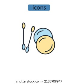 Cotton sponges icons  symbol vector elements for infographic web