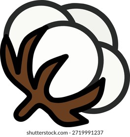 Cotton Stem Hand Drawn Clipart