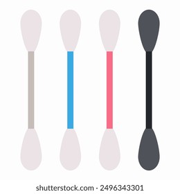 Cotton sticks for ears vector cartoon illustration isolated on a white background.