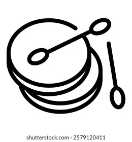 Cotton sticks icon outline vector. Ear swab. Cleaning disc