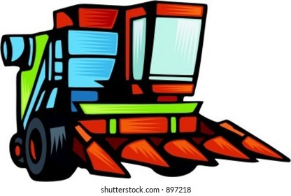 Cotton Stripper.Vector illustration