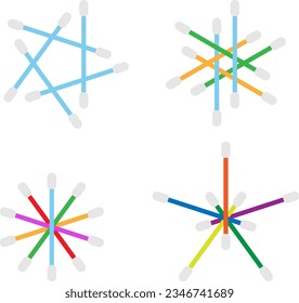 Cotton Swab, Cotton Bud Icon Pattern Vector Illustration