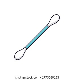 Cotton swab bud isolated cartoon vector icon