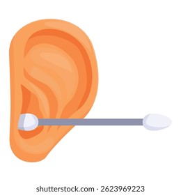 Algodão swab limpeza canal auditivo, promovendo a higiene do ouvido e remoção de cera