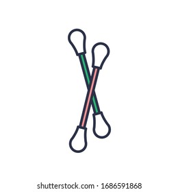 cotton swab flat icon, vector illustration