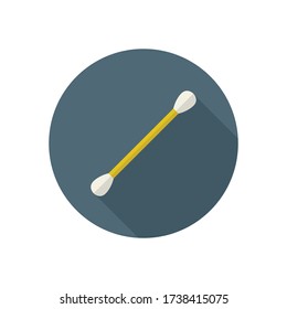 icono plano algodón swab, ilustración vectorial