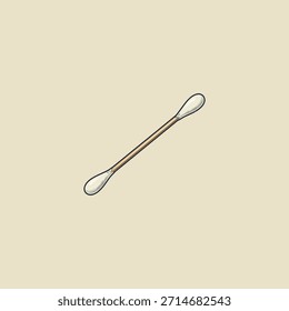Diseño de Vector plano de icono de hisopo de algodón.