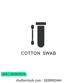 Cotton swab icon illustration simple design element, vector logo template
