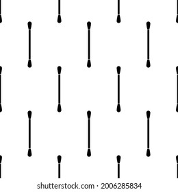 Cotton Swab Icon Seamless Pattern, Ear Cleaning Cotton Bud Vector Art Illustration