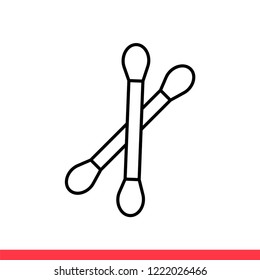 Cotton swab icon vector, hygiene symbol. Simple, flat design for web or mobile app