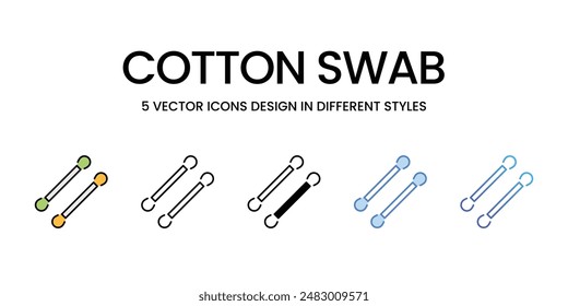 Cotton Swab icons vector set stock illustration.