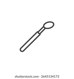 Cotton swab line icon. Outline vector icon representing medical hygiene and specimen collection. Minimal style icon used in testing, labs, or personal care. Clean symbol icon.