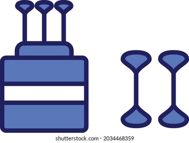 Cotton Swab Line Inverted Vector Line Icon Design

