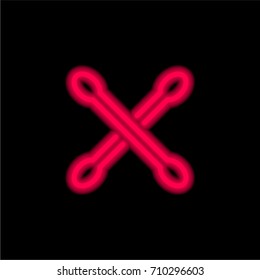 Cotton swab red glowing neon ui ux icon. Glowing sign logo vector