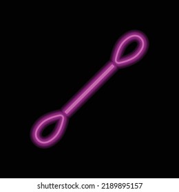 Vector de ícono simple de algodón. Diseño plano. Neón morado sobre fondo negro.ai