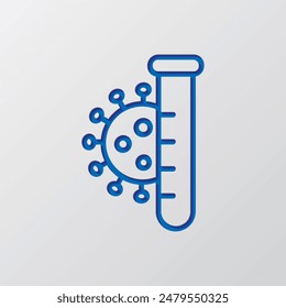Cotton swab simple icon vector. Flat design. Paper cut design. Cutted blue symbol with shadow. Gray background.ai