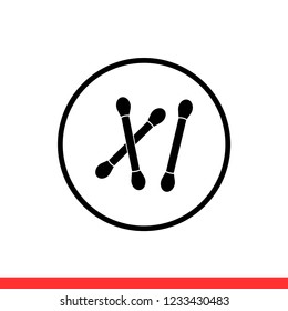 Cotton swab vector icon, hygiene symbol. Simple, flat design for web or mobile app