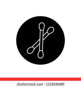 Cotton swab vector icon, hygiene symbol. Simple, flat design for web or mobile app