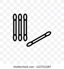 Cotton swab vector linear icon isolated on transparent background, Cotton swab transparency concept can be used for web and mobile
