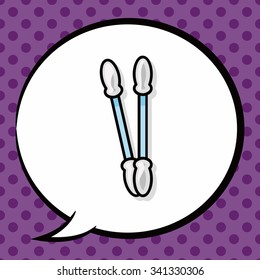 Cotton swabs doodle, speech bubble