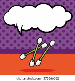 Cotton swabs doodle, speech bubble