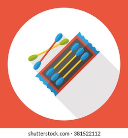 Cotton swabs flat icon